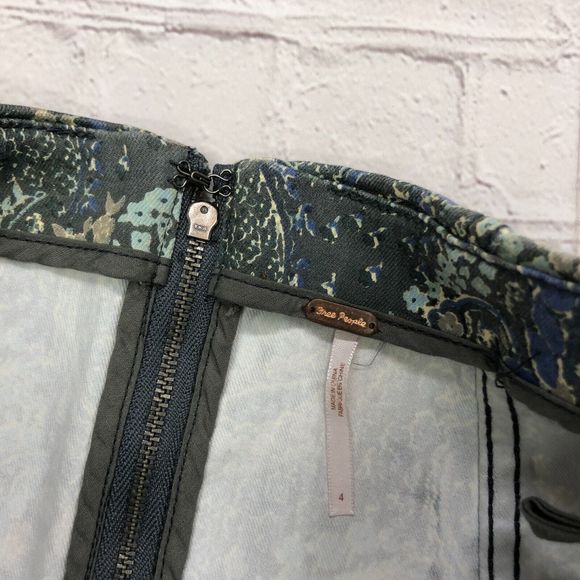 Free People Women Paisley Mini Skirt Size 4 Back Zip Cotton Blend B208 -2 - Picture 5 of 11